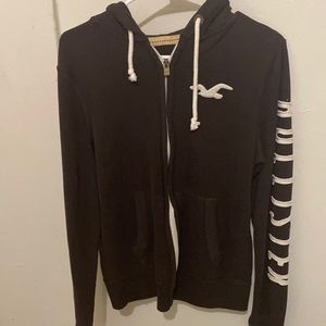 Black hollister zip up sweater